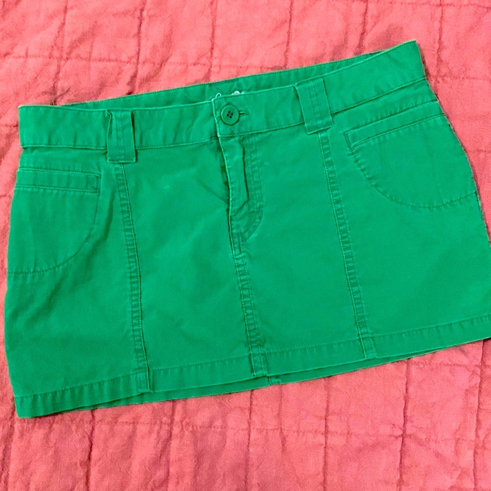 Y2K Green Corduroy Miniskirt